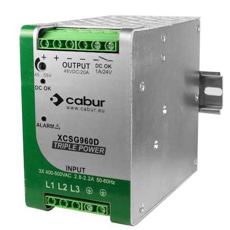 Automation Systems Interconnect Power Supply, 340 to 550V AC, 72V DC, 960W, 13.3A, DIN Rail XCSG960G